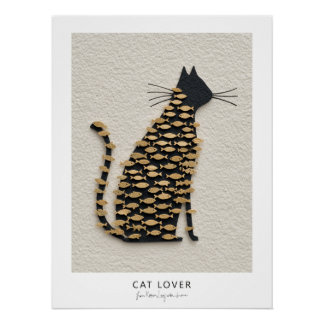 Cat and Fish v11 Poster