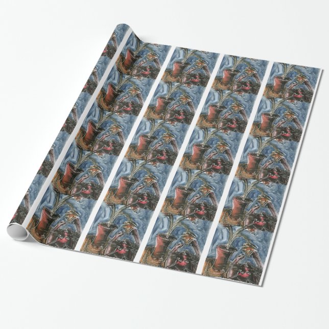 Cat and Flowerpot I Wrapping Paper (Unrolled)