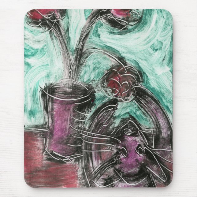 Cat and Flowerpot II Mouse Pad (Front)