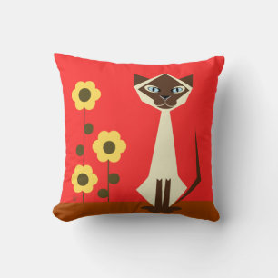 Cat and Flowers Cushion