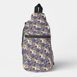 Cat And Flowers Print Cut Sew Sling Bag