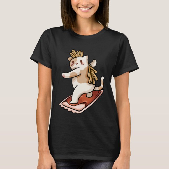 Cat And Fries T-Shirt (Front)