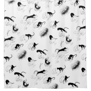 Cat and Goldfish, Alexandre Steinlen Shower Curtain
