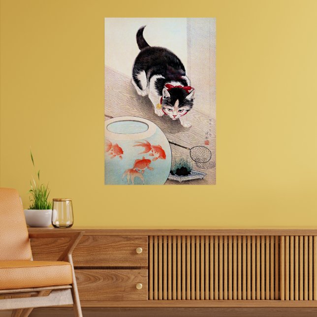 Cat and Goldfish Bowl Poster (Living Room 2)