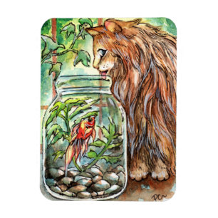Cat and Goldfish Magnet