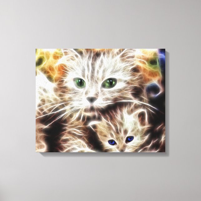 Cat and Her Kitten Wrapped Canvas (Front)