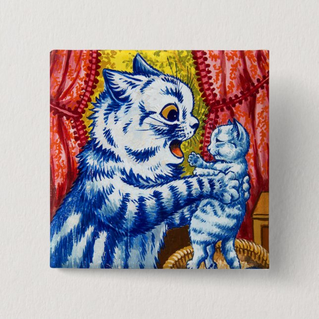 Cat and Her Kittens 15 Cm Square Badge (Front)