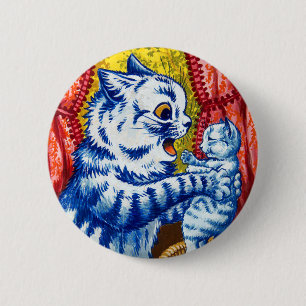 Cat and Her Kittens 6 Cm Round Badge