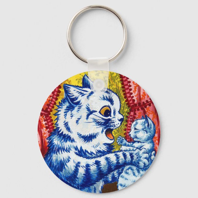 Cat and Her Kittens Key Ring (Front)