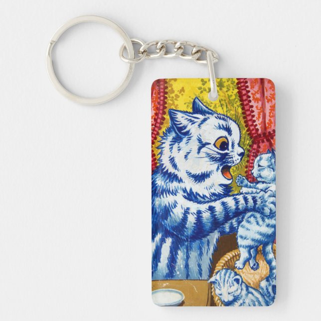 Cat and Her Kittens Key Ring (Front)