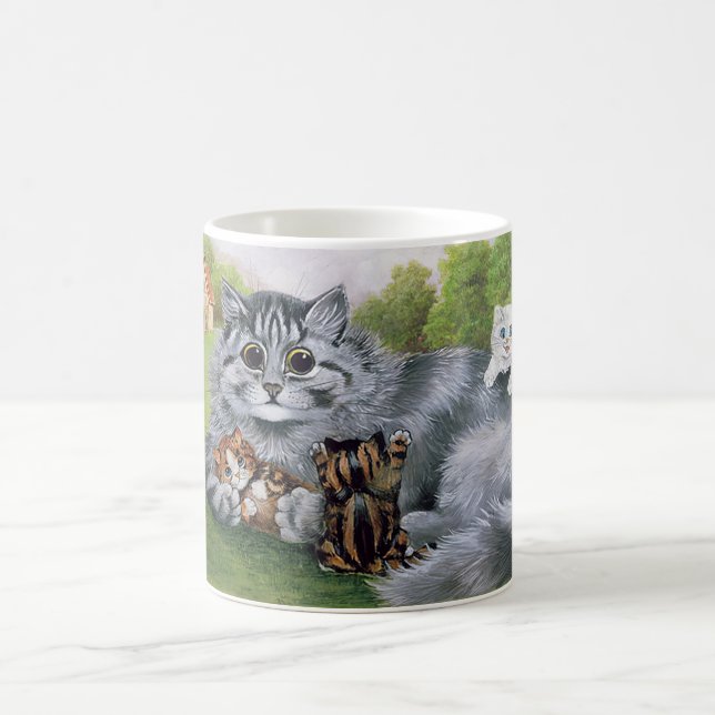 Cat and her Kittens, Louis Wain Coffee Mug (Center)