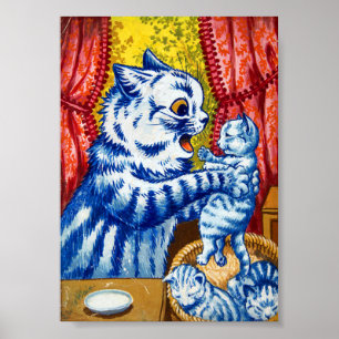 Cat and Her Kittens Poster