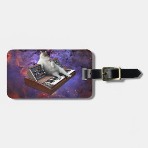 Cat and keyboard luggage tag