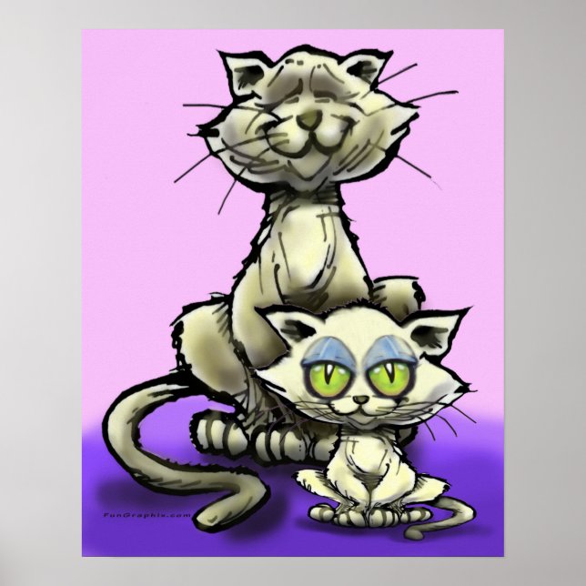 Cat and Kitten Poster (Front)