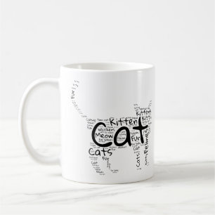 Cat and Kitten Word Cloud - Unique Design  Coffee Mug