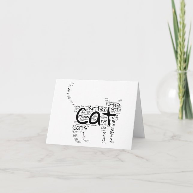 Cat and Kitten Word Cloud - Unique PERSONALIZED Card (Front)