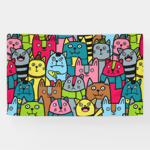 Cat and kittens banner