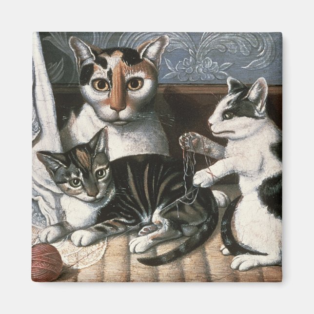 Cat and Kittens, c.1872-1883 Magnet (Front)