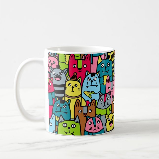 Cat and kittens coffee mug (Left)