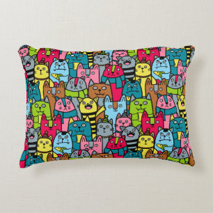 Cat and kittens decorative cushion