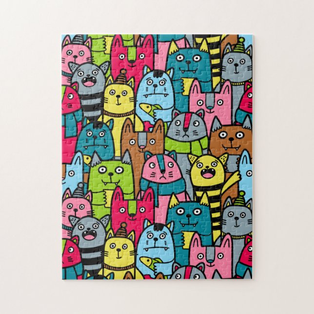 Cat and kittens jigsaw puzzle (Vertical)