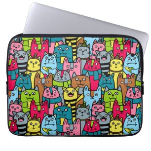 Cat and kittens laptop sleeve