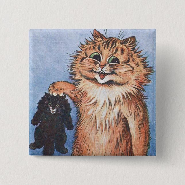 Cat and Kittens, Louis Wain 15 Cm Square Badge (Front)