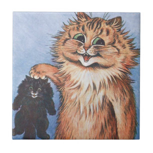 Cat and Kittens, Louis Wain Ceramic Tile