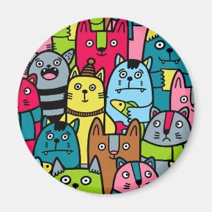 Cat and kittens magnet