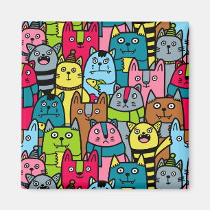 Cat and kittens magnet