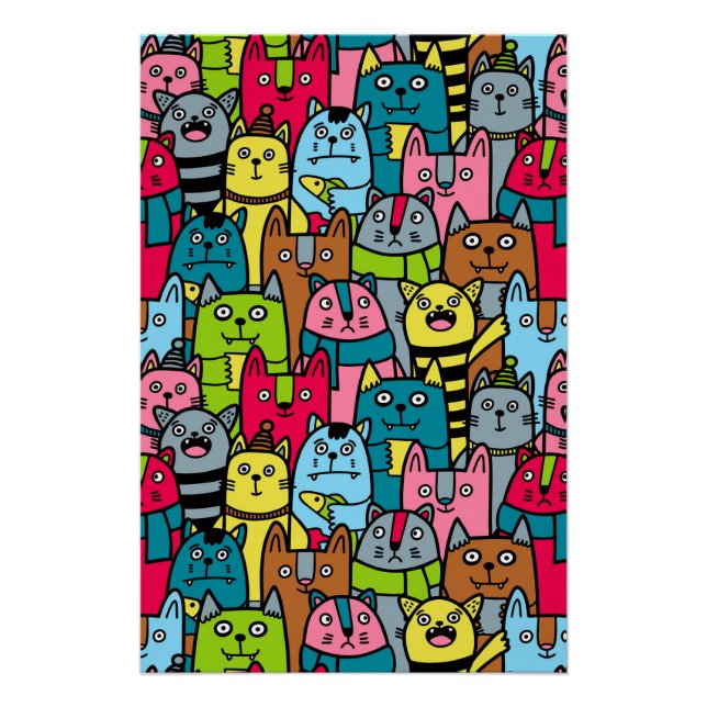 Cat and kittens poster (Front)