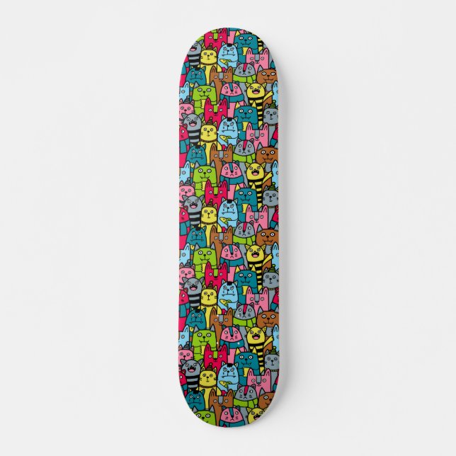 Cat and kittens skateboard (Front)