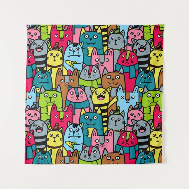 Cat and kittens tapestry (Front)