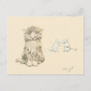 Cat and mice postcard