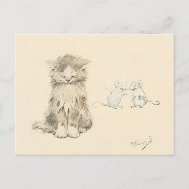 Cat and mice postcard (Front)