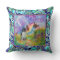 Cat and Monarchs (Winged Trim) Throw Pillow