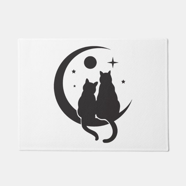 Cat and Moon  Doormat (Front)