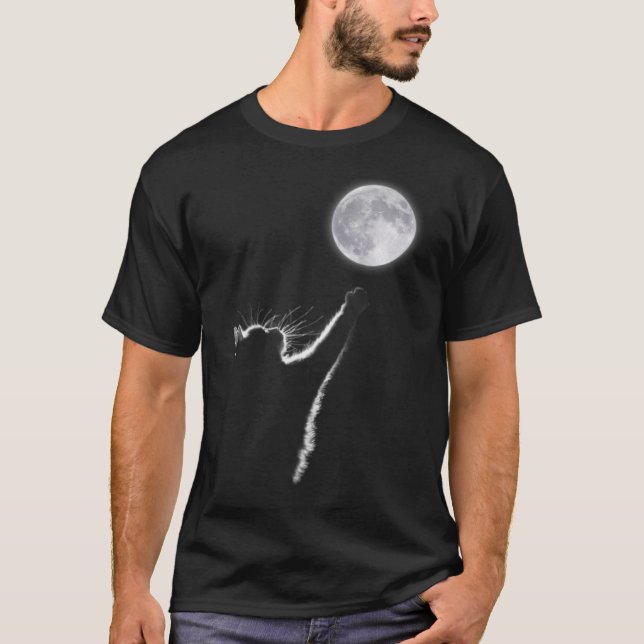 Cat And Moon T-Shirt (Front)
