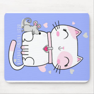 Cat And Mouse Best Friends, Funny Cat Kitten Gift Pad