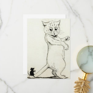 Cat and Mouse by Louis Wain Thank You Card
