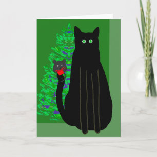 Cat and Mouse Christmas Holiday Card