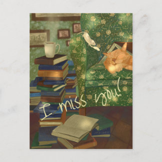 Cat and mouse customisable  postcard