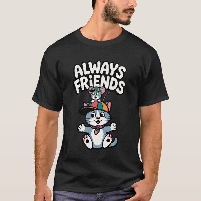 Cat and Mouse Friends Long Sleeve T-Shirt (Front)