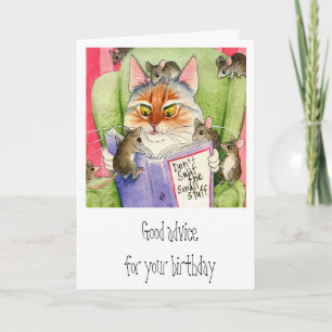 Cat and mouse funny birthday card