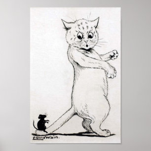 Cat and Mouse, Louis Wain Poster