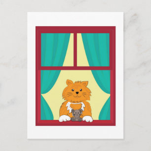 Cat and mouse postcard