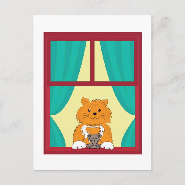 Cat and mouse postcard (Front)