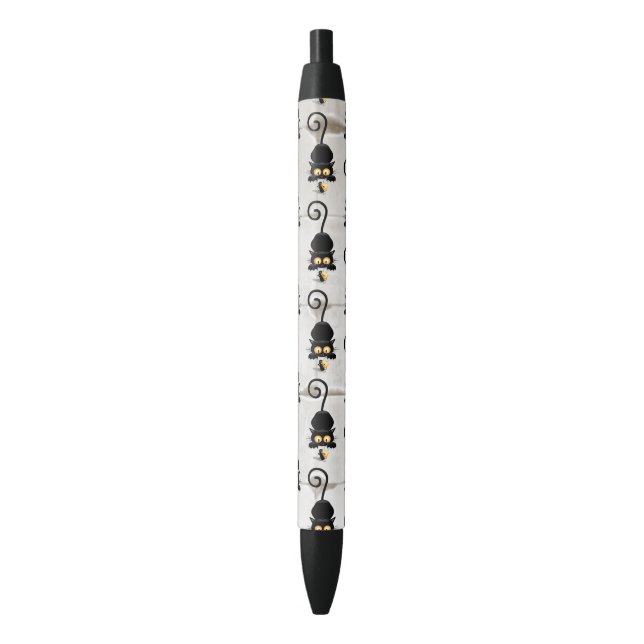 Cat and Mouse with Cheese Fun Cartoon Characters Black Ink Pen (Front Vertical)