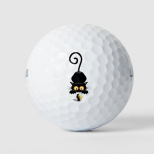 Cat and Mouse with Cheese Fun Cartoon Characters Golf Balls