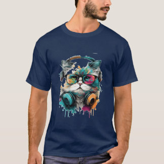 CAT AND MUSIC girl T-Shirt